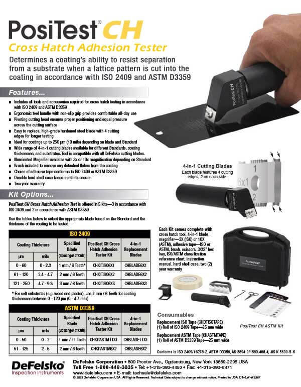 Image of the PosiTest CH product literature