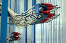 Photo of a powder coating application line