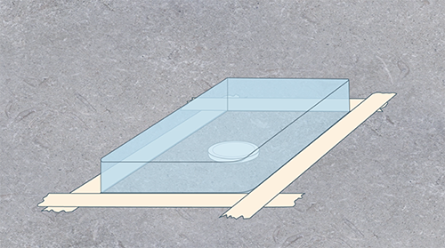 Illustration of a anhydrous calcium chloride test measuring concrete moisture