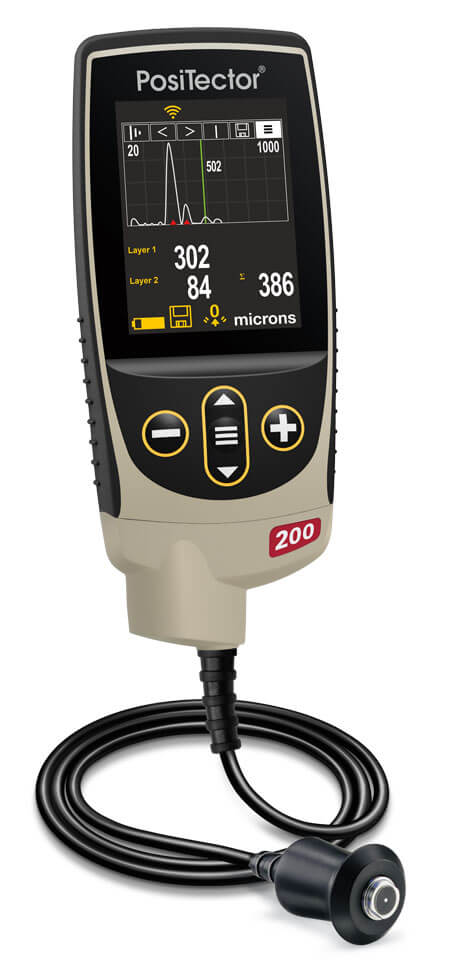 PosiTector 200の画面上のグラフ測定イメージ