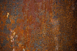 Foto de uma superfície de aço corroída