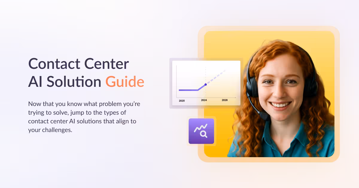 5 types of contact center AI solutions: internal, leader-facing, agent-facing, customer-facing, and CCaaS-bundled, illustrated overview.