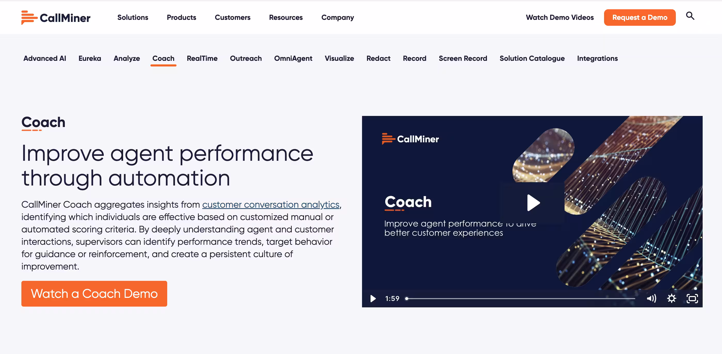 CallMiner call center coaching software