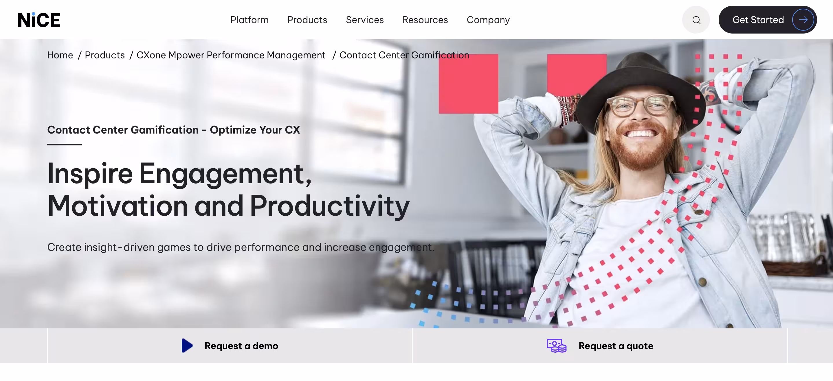 Nice CXone call center gamification software
