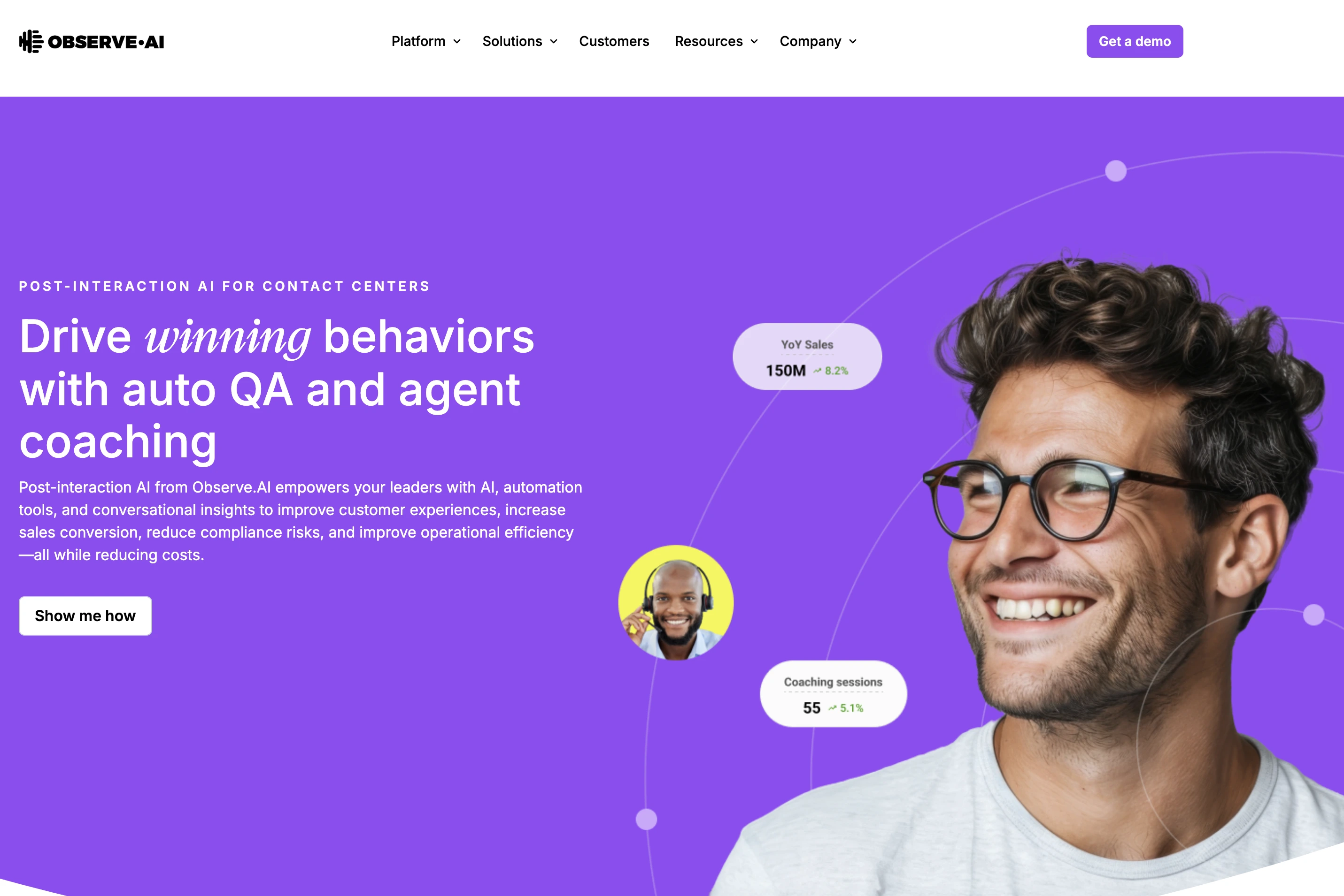 Observe.AI Call Center Speech Analytics Software