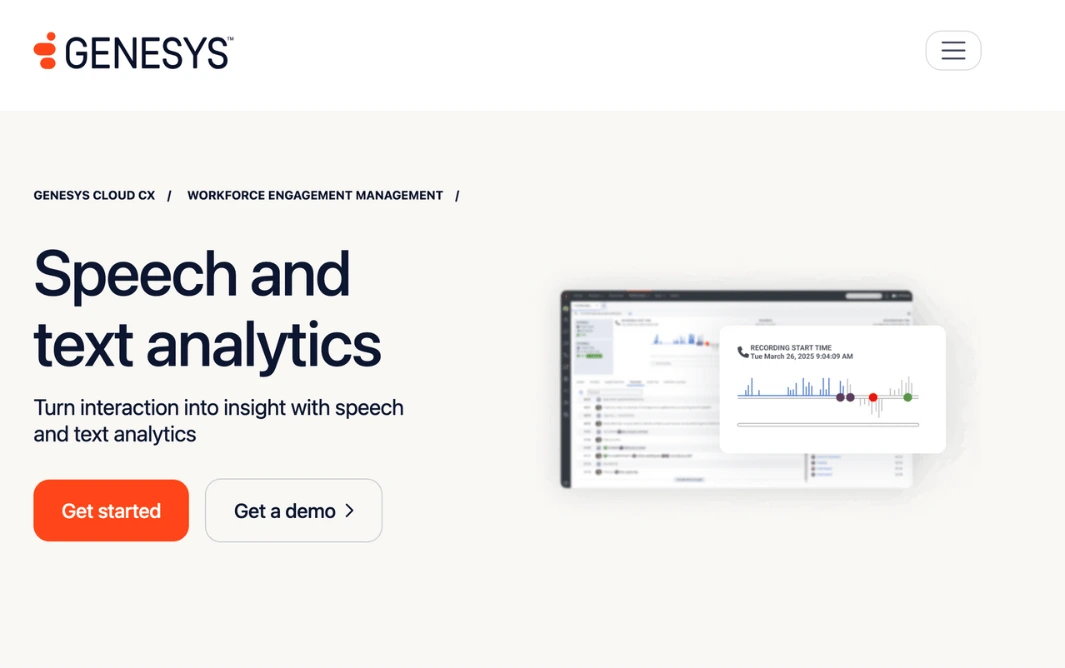 Genesys Call Center Speech Analytics Software