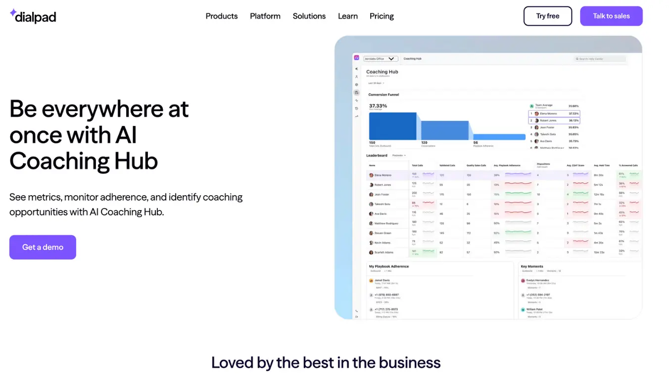 Dialpad call center coaching software