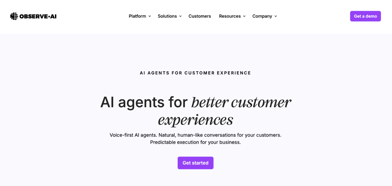 Observe.AI contact center AI software