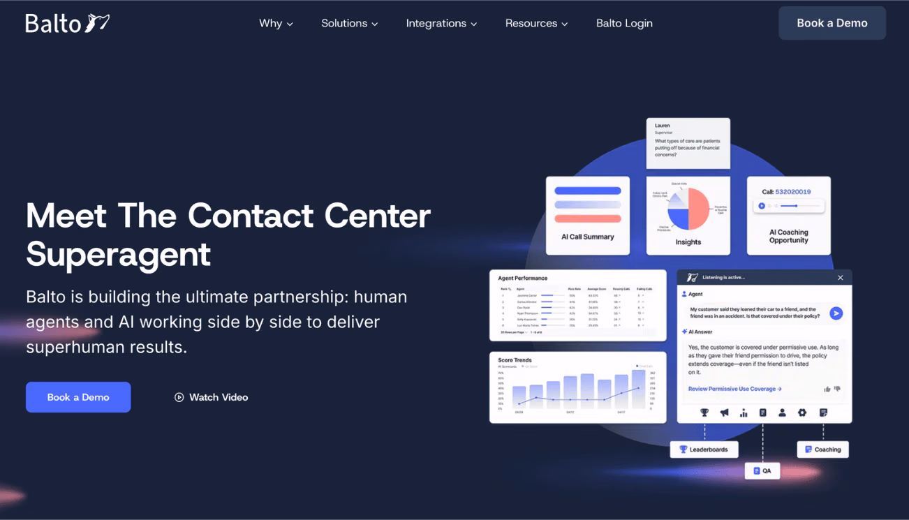 Balto contact center AI software