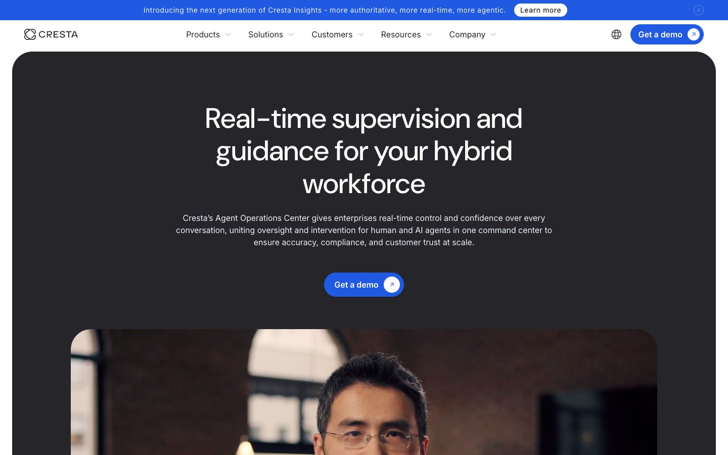 Cresta AI agent management software