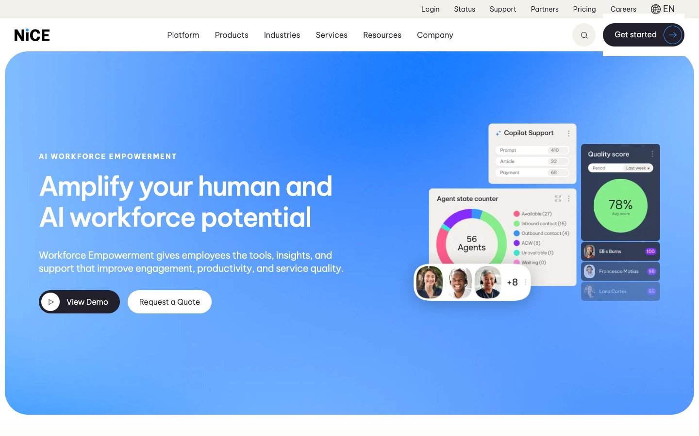 NICE AI agent management software