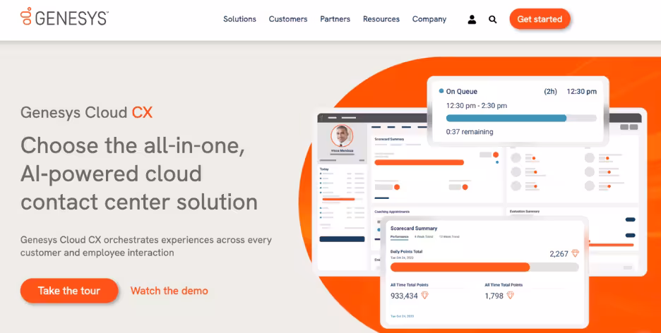 Genesys call center performance management software