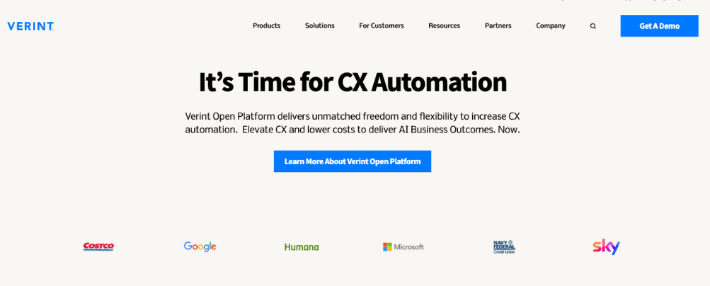 Verint call center performance management software