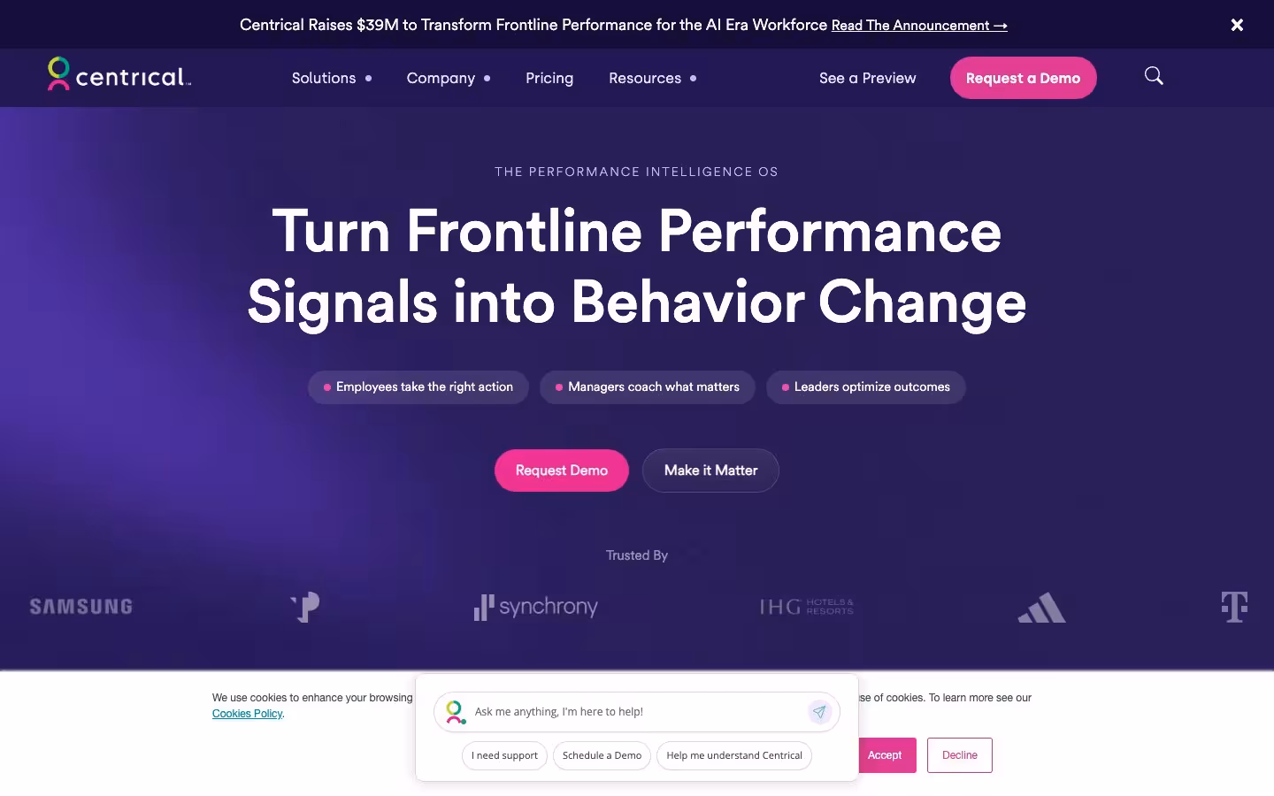 Centrical call center performance management software
