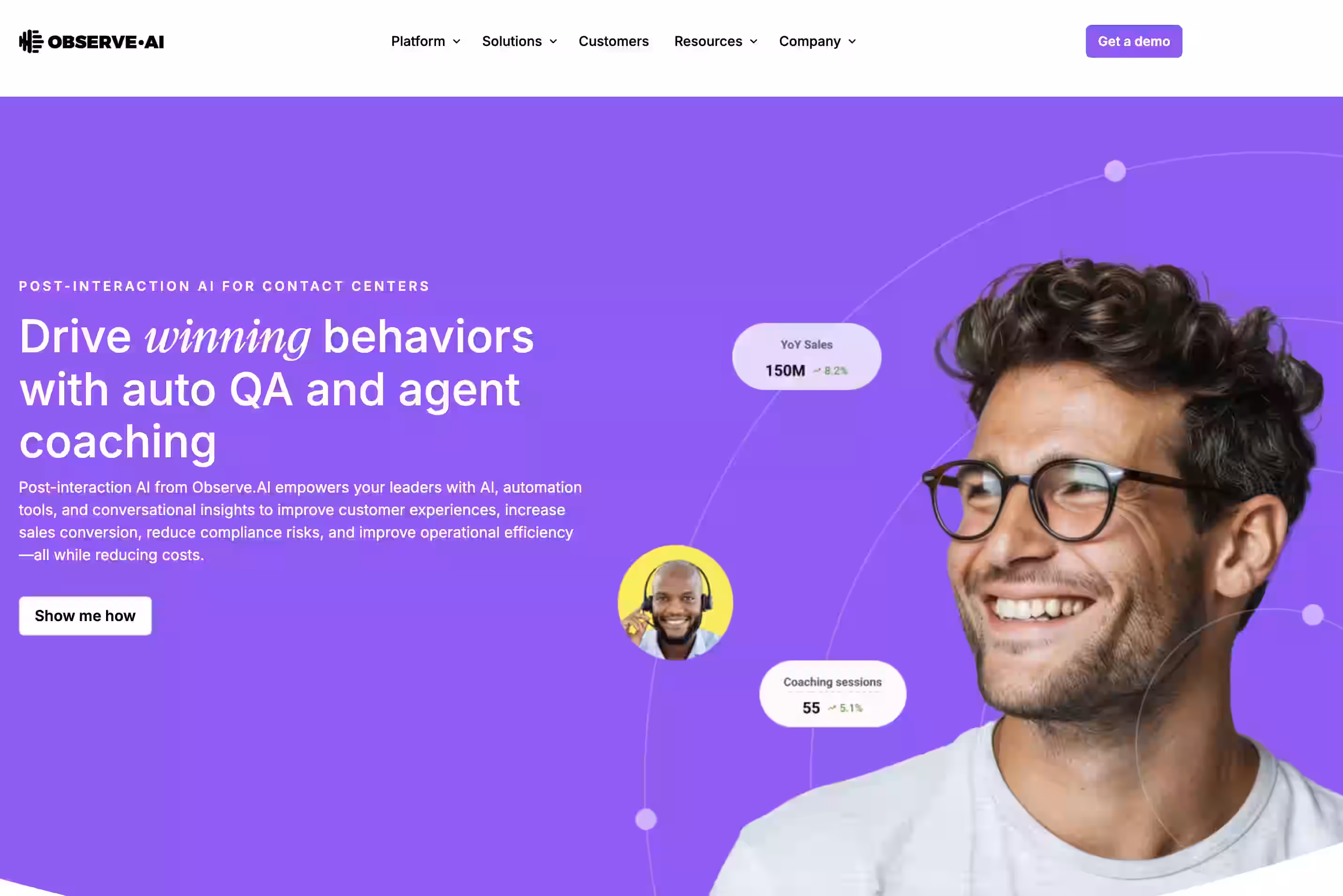 Observe.AI Call Center Speech Analytics Software