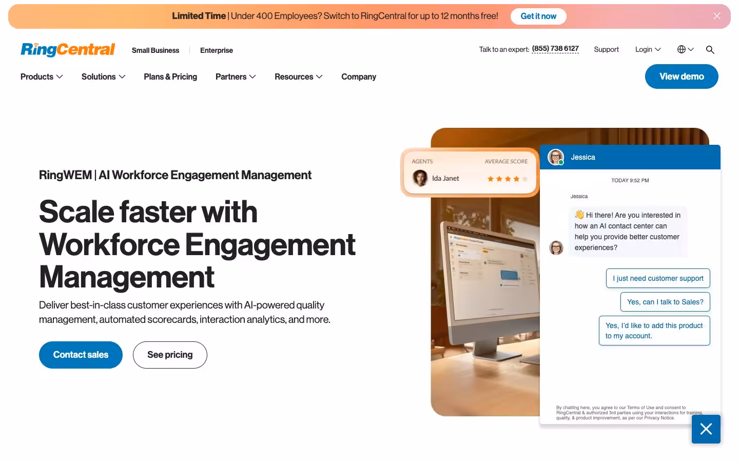 RingCX Workforce Management (WFM) Software