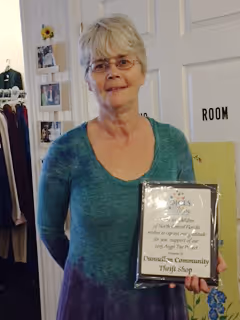Karen Keen President of the Dunnellon Community Thrift Shop,