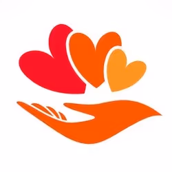 Hand and hearts icon