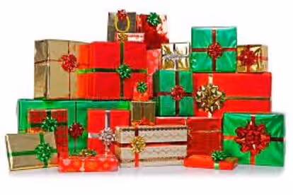 Stack of Boxed Christmas Gifts