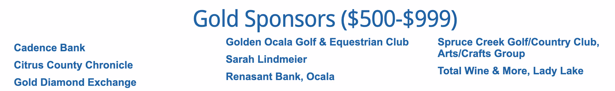 Gold sponsors