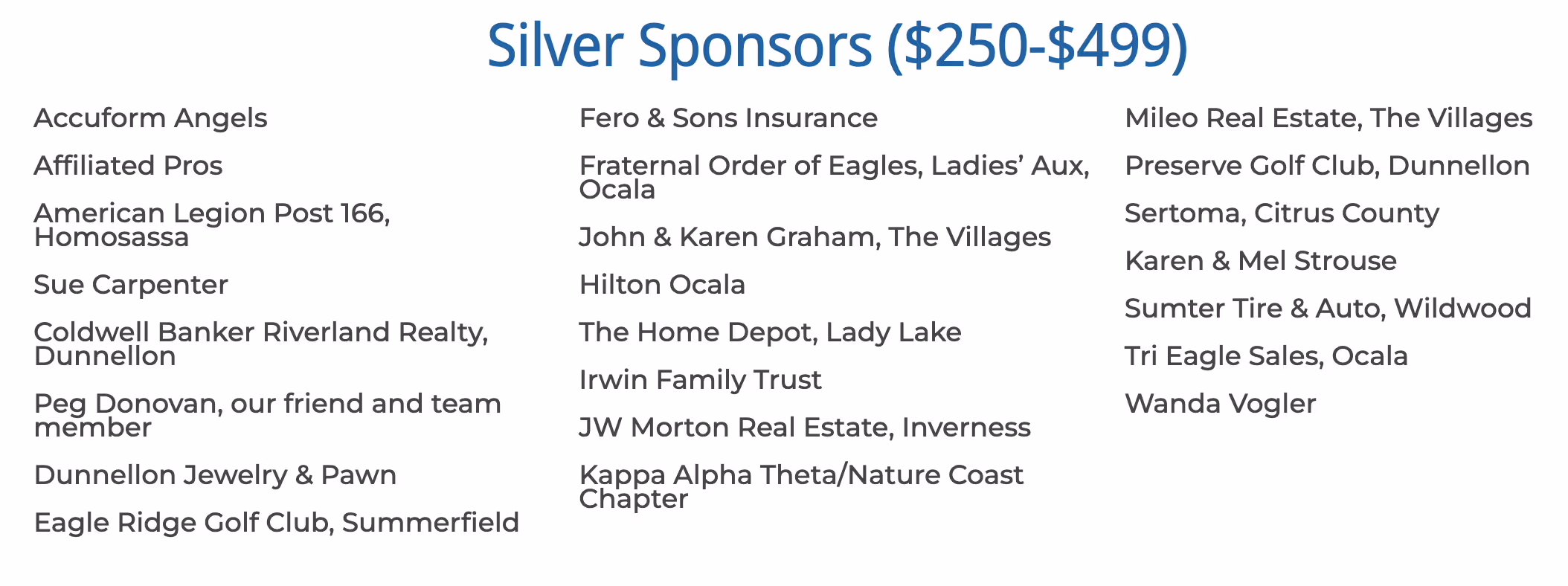 Silver sponsors