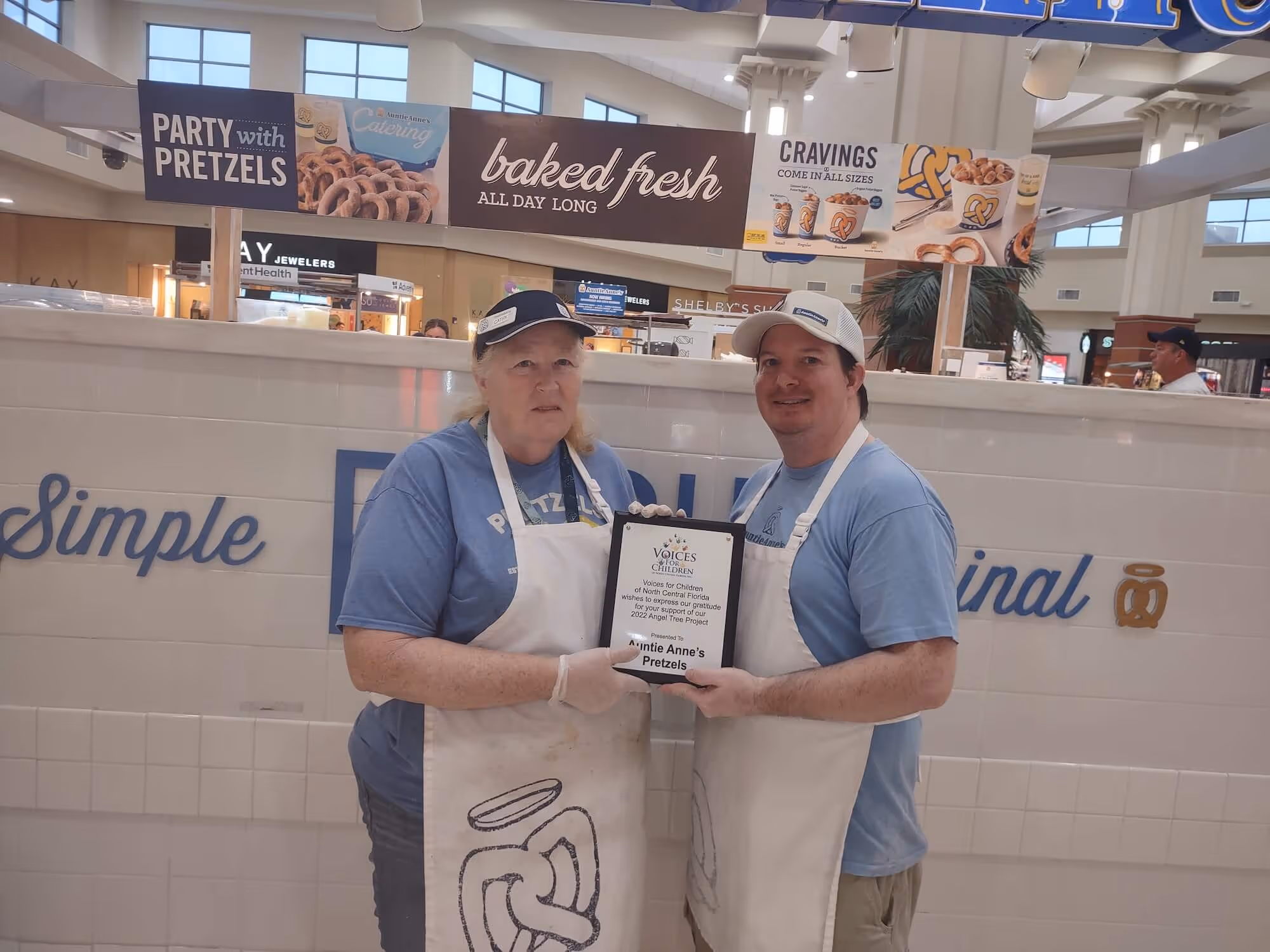 Cathy Wolverton and Chris Erno of Auntie Anne's in Ocala