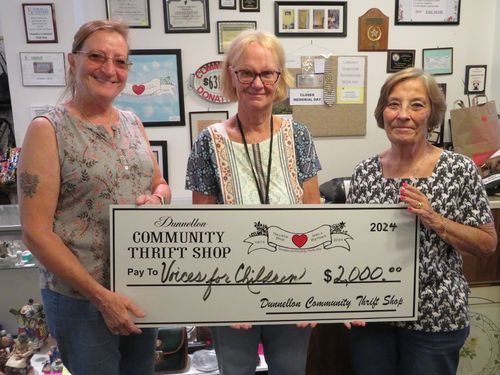 The thrift shop presented Voices with a donation in the amount of $2000.0