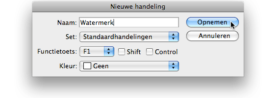 Photoshop handeling watermerk toevoegen