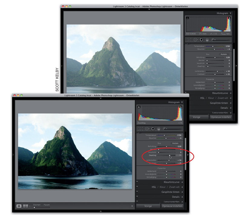 voorbeeldfoto in Adobe Photoshop van boek Scott Kelby