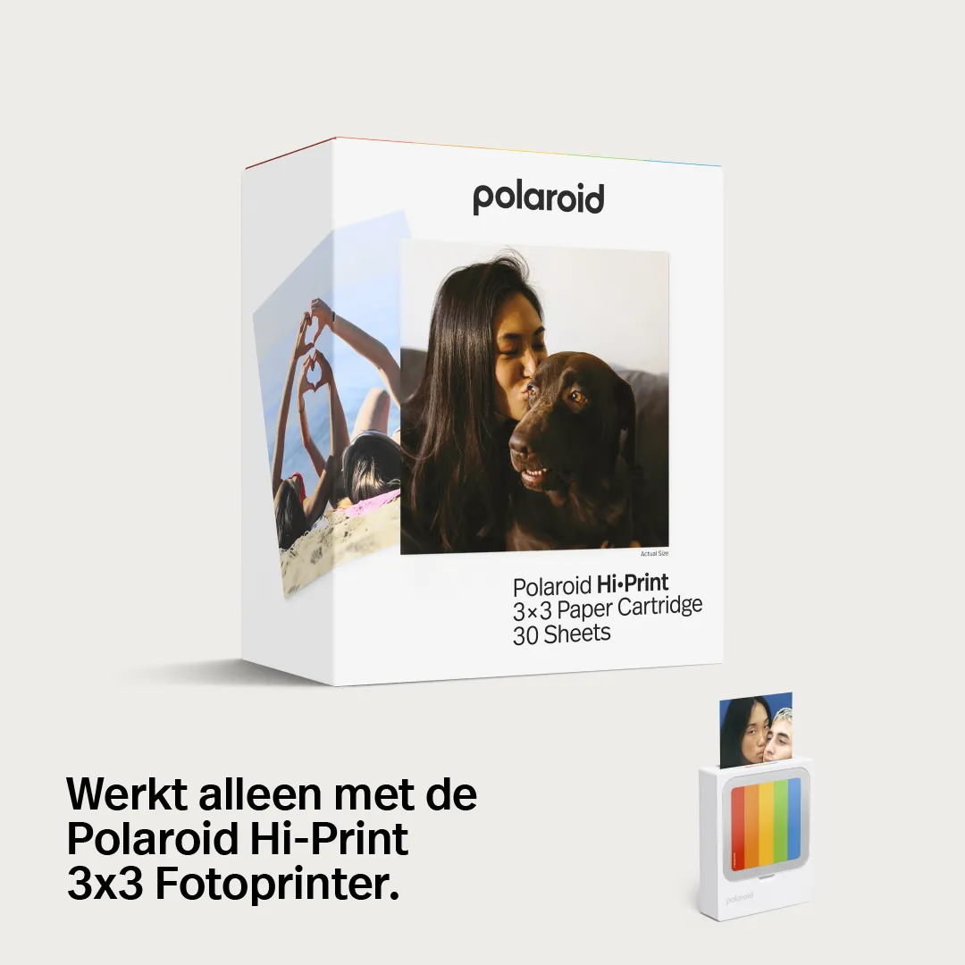 Verpakking van de Polaroid Hi-Print 3x3 papiercartridge voor 30 vellen fotopapier