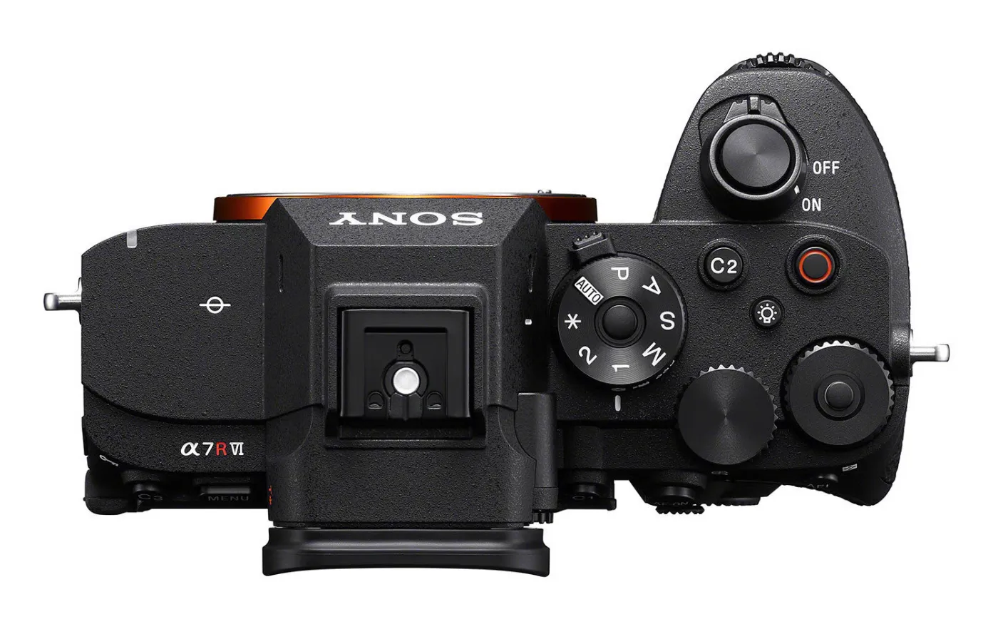 Bovenaanzicht van de Sony A7R VI full-frame systeemcamera