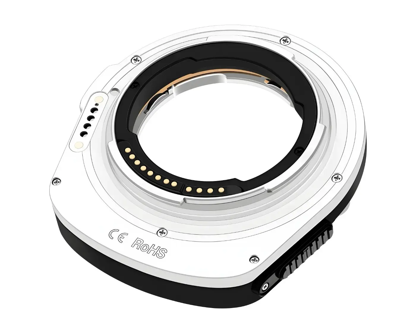 Megadap M2RF Leica M naar Canon RF-autofocusadapter schuin van voren