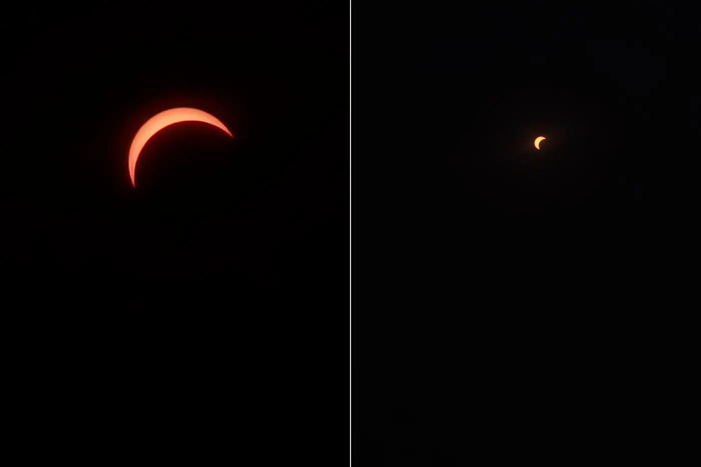 Gedeeltelijke zonsverduistering met Samsung Galaxy S25 Ultra, als close-up en ruimere opname – foto’s Yara Prins