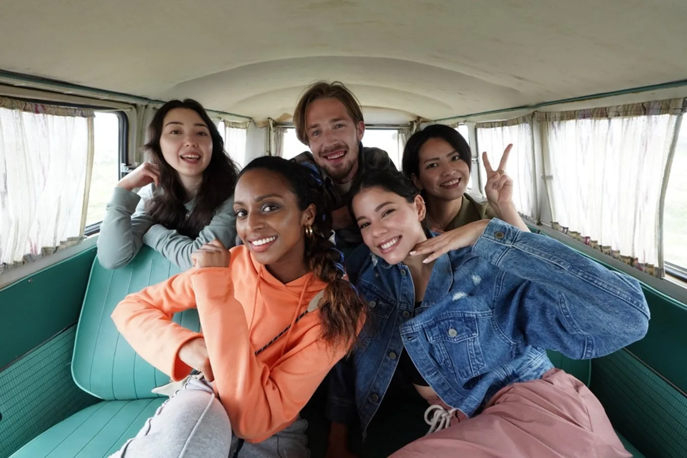 Selfie on a bus, taken with a Sony wide-angle lens