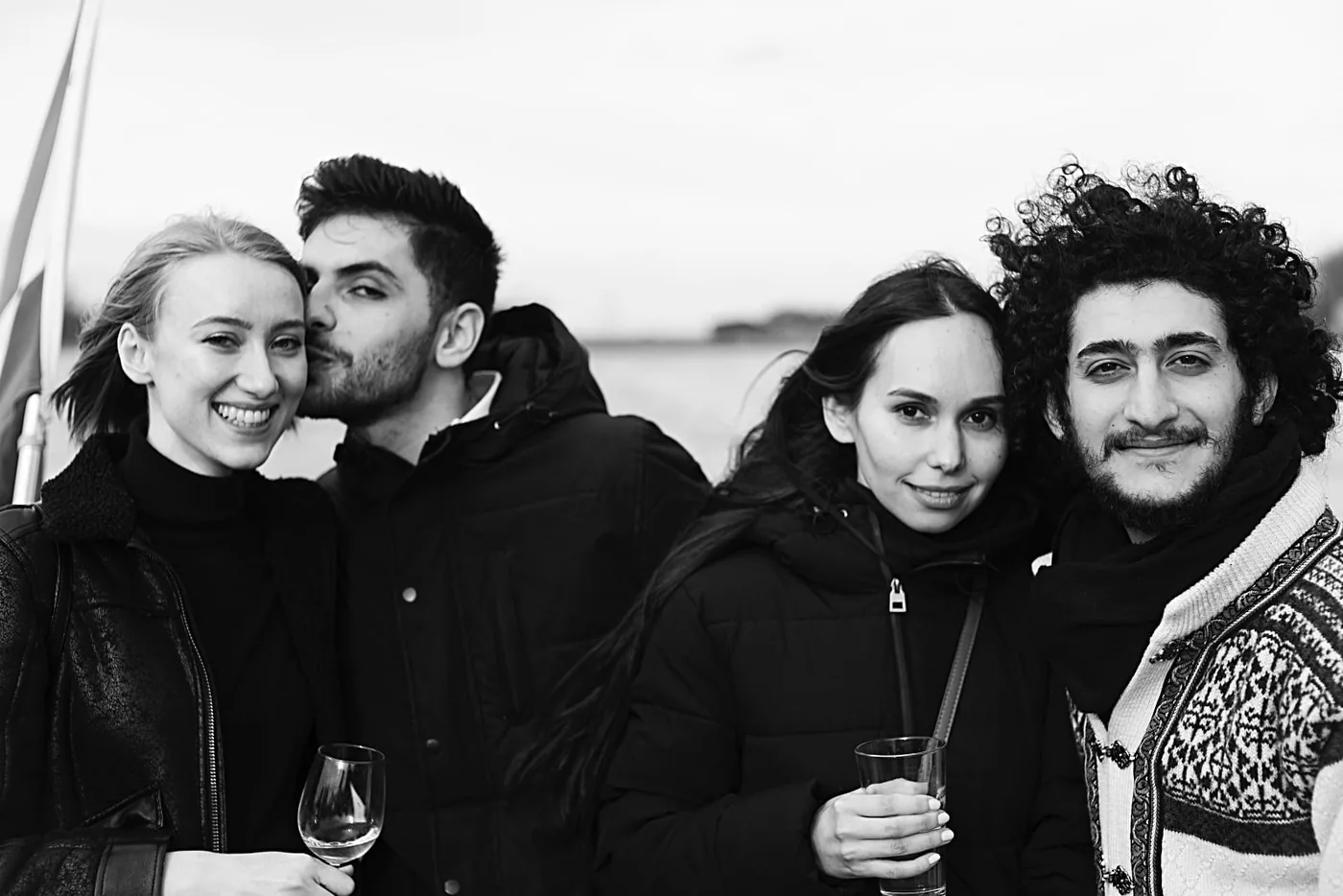 75 Jaar Vrijheid in Beeld — © Sacha de Boer — The Art of Freedom in Werkendam, showing 4 young people in black and white
