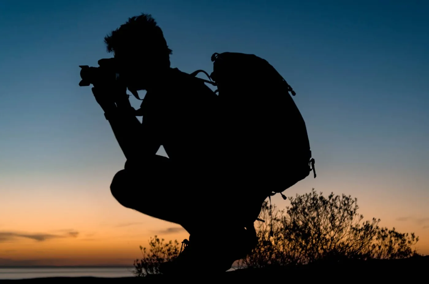 fotograaf in silhouet