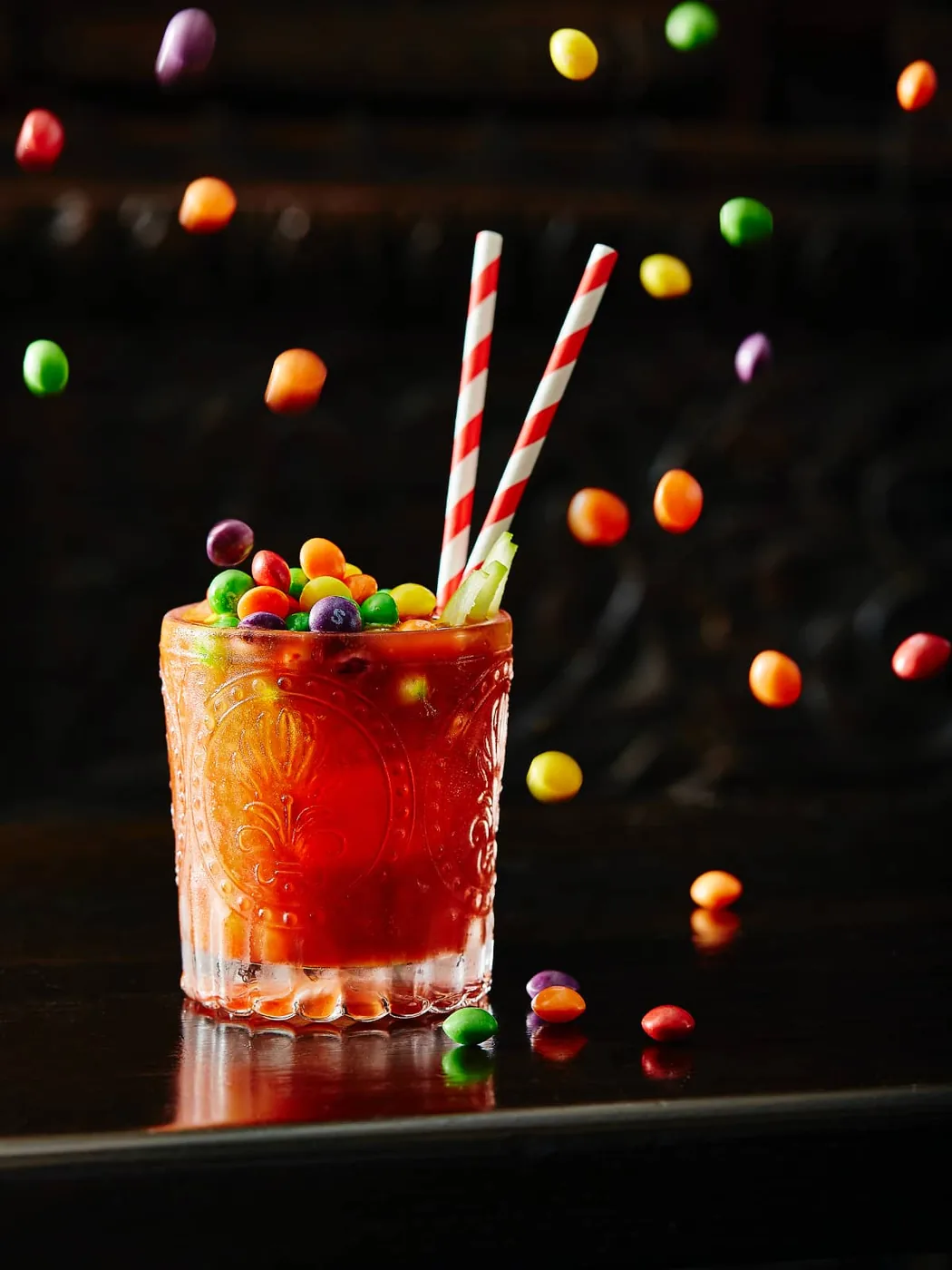 Drink with popping candy by Sid Ali, culinary photographer.