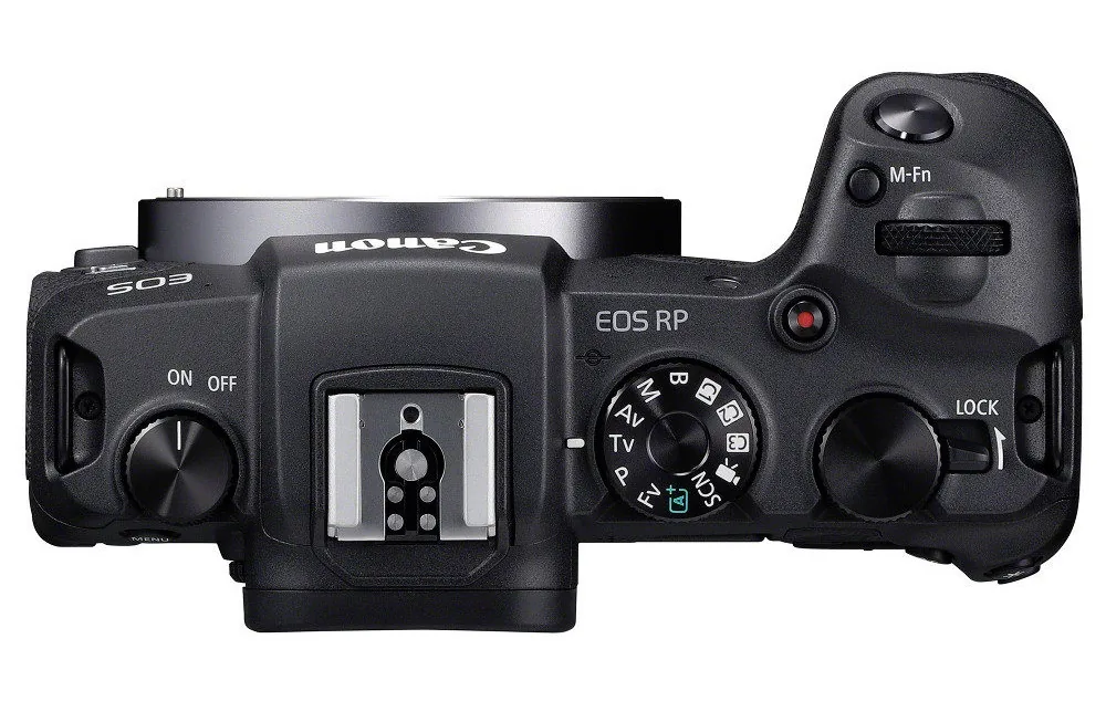 Top view of the Canon EOS RP camera