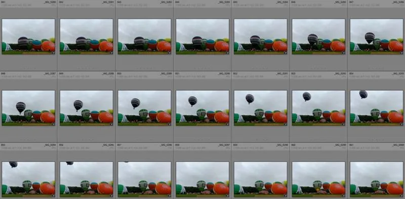 foto van foto's in Lightroom geladen van ballonnen