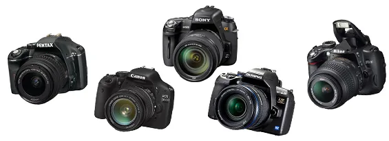 Vergelijking van zes spiegelreflexcamera’s van verschillende merken
