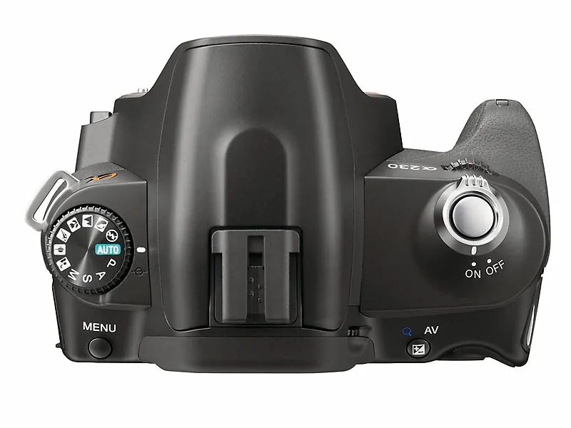 Top view of a Sony A230 SLR camera