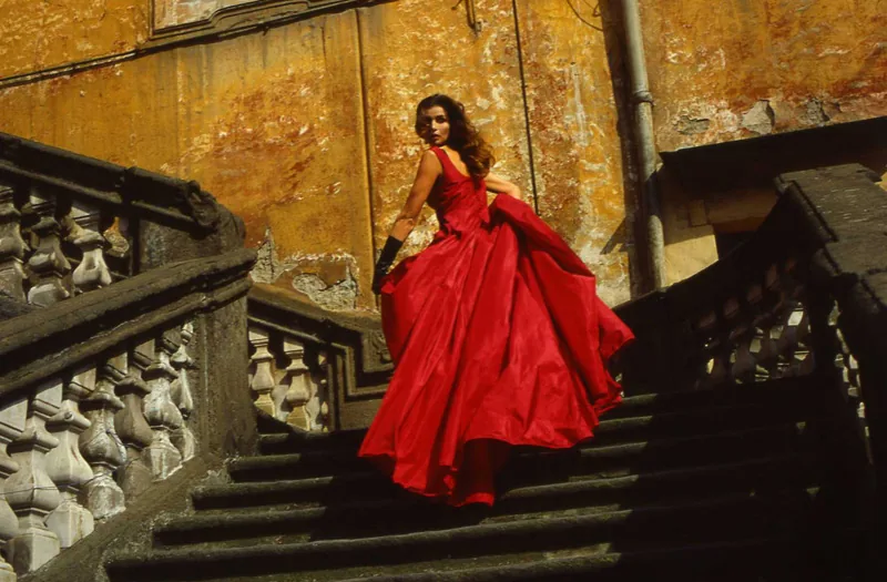 Photo: Bart van Leeuwen — Apollonia van Ravenstein in an evening gown by Frank Govers