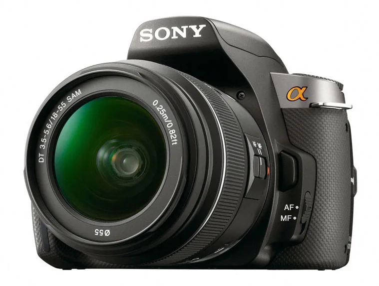 Sony Alpha 330-spiegelreflexcamera met objectief