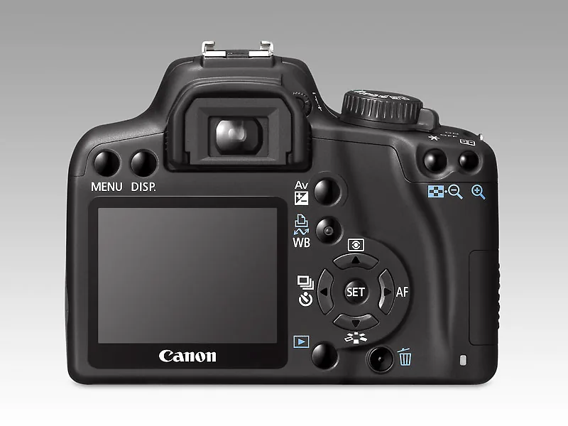 Rear view of the Canon EOS 1000D camera