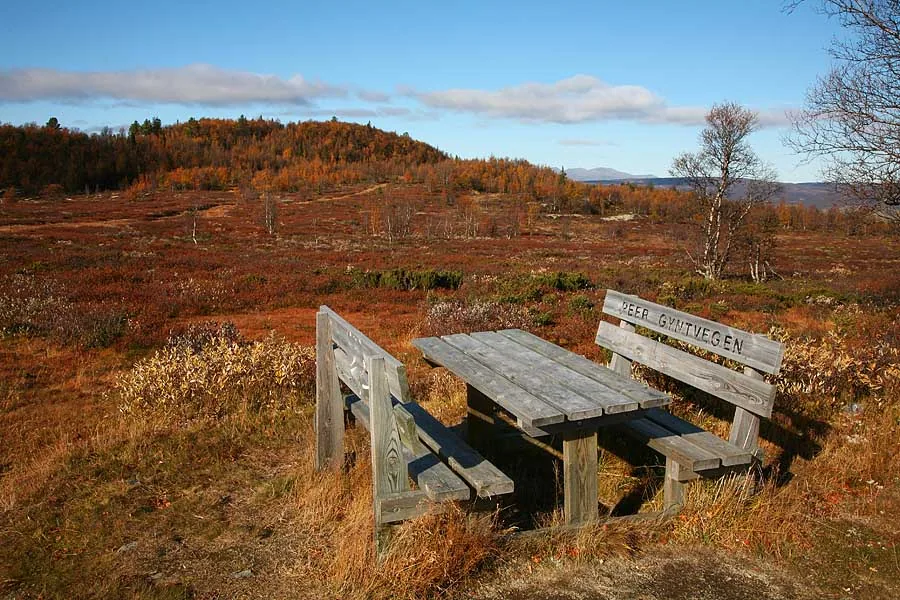 photo: Hillebrand Breuker | A picnic bench is a unique feature in the Norwegian wilderness of Jotunheimen.