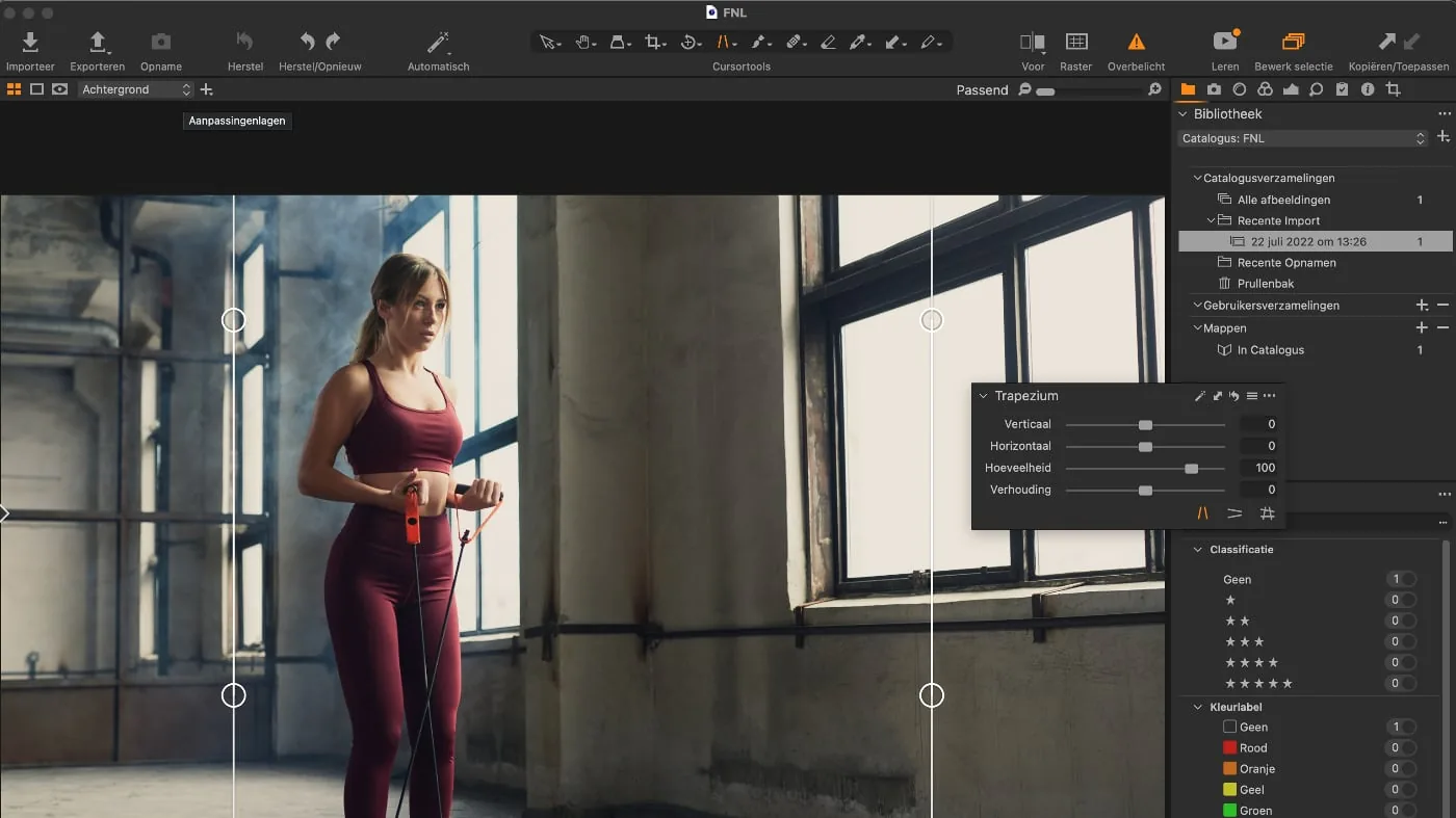 Capture One Pro Keystone tool for correcting perspective