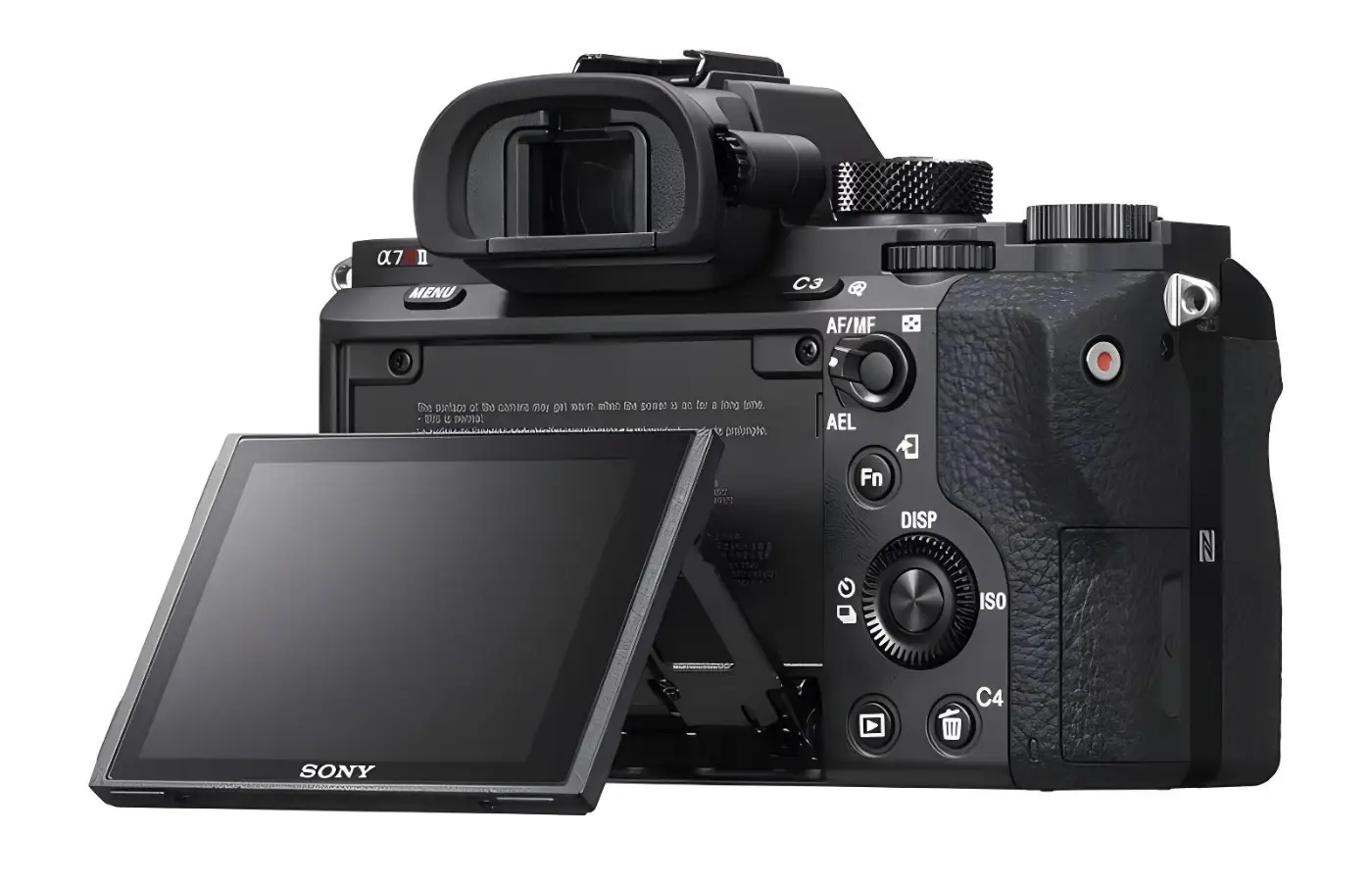 Rear view of the Sony Alpha A7R II
