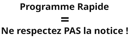 efficacite lavage programme rapide 