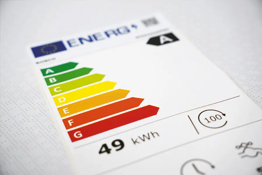 Classe Energetique Lave linge sur Etiquette Energie