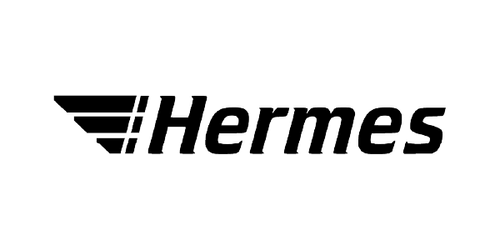 Hermes logo with a stylized wing symbol to the left of the company name in bold black text.